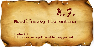 Mosánszky Florentina névjegykártya